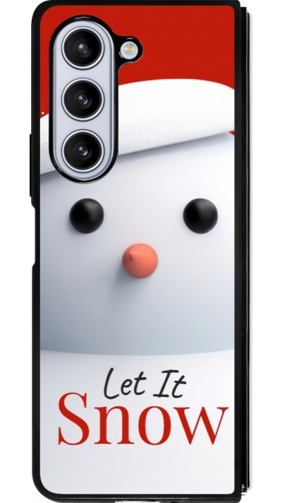 Coque Samsung Galaxy Z Fold5 - Silicone rigide noir Christmas 25 Xmas Snowman