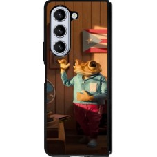 Samsung Galaxy Z Fold5 Case Hülle - Silikon schwarz Dancing frog DTMF