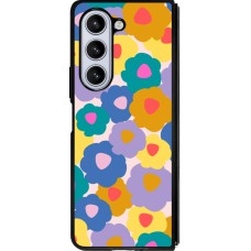 Coque Samsung Galaxy Z Fold5 - Silicone rigide noir Easter 2024 flower power
