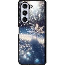 Samsung Galaxy Z Fold5 Case Hülle - Silikon schwarz Schneeflocke Solar Glanz