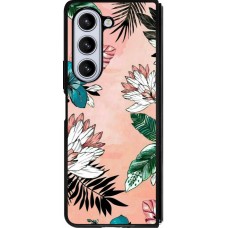 Samsung Galaxy Z Fold5 Case Hülle - Silikon schwarz Flowers Artprint