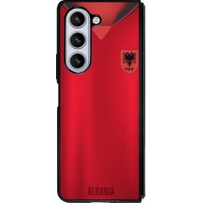 Coque Samsung Galaxy Z Fold5 - Silicone rigide noir Maillot de football Albanie personnalisable