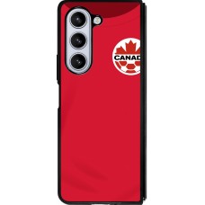Coque Samsung Galaxy Z Fold5 - Silicone rigide noir Maillot de football Canada 2022 personnalisable