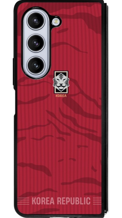 Coque Samsung Galaxy Z Fold5 - Silicone rigide noir Maillot de football Corée du Sud 2026 personnalisable