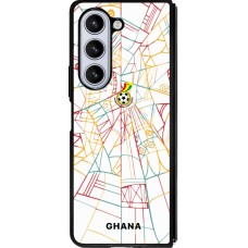Coque Samsung Galaxy Z Fold5 - Silicone rigide noir Maillot de football Ghana 2026 personnalisable