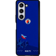 Coque Samsung Galaxy Z Fold5 - Silicone rigide noir Maillot de football Haiti 2026 personnalisable