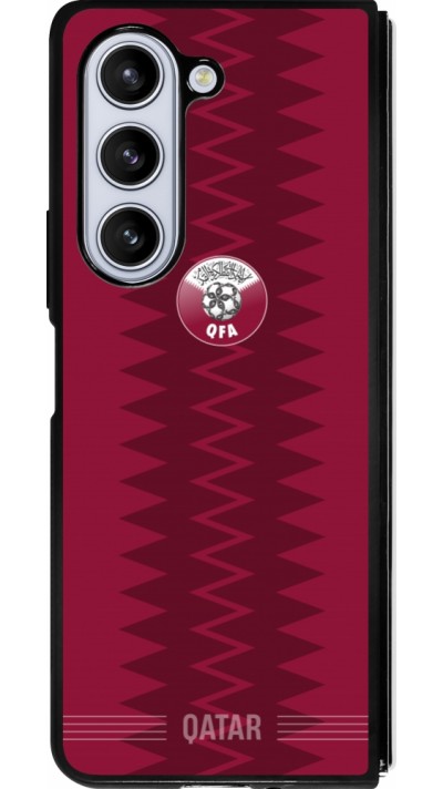 Coque Samsung Galaxy Z Fold5 - Silicone rigide noir Maillot de football Qatar 2026 personnalisable
