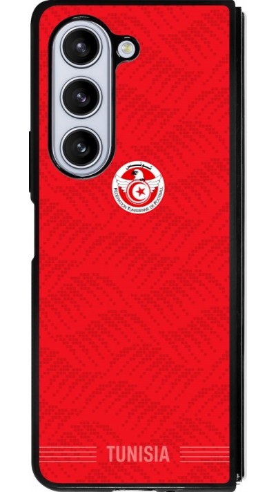 Coque Samsung Galaxy Z Fold5 - Silicone rigide noir Maillot de football Tunisie 2026 personnalisable