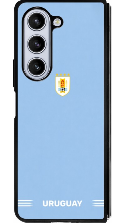 Coque Samsung Galaxy Z Fold5 - Silicone rigide noir Maillot de football Uruguay 2026 personnalisable