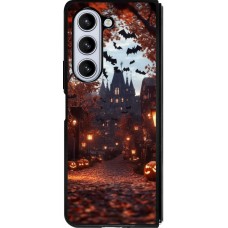 Coque Samsung Galaxy Z Fold5 - Silicone rigide noir Halloween 2025 Haunted house