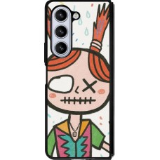 Coque Samsung Galaxy Z Fold5 - Silicone rigide noir Little Girl Sketch