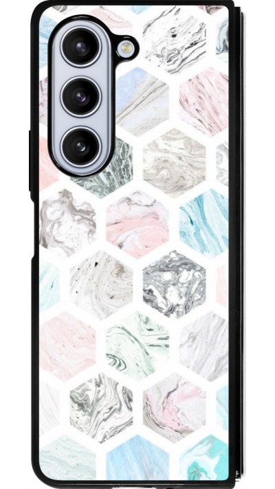 Samsung Galaxy Z Fold5 Case Hülle - Silikon schwarz Marble Everything