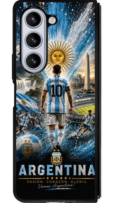 Samsung Galaxy Z Fold5 Case Hülle - Silikon schwarz Fussball Argentinien splash 2026