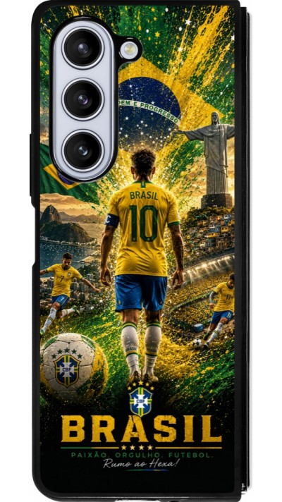 Samsung Galaxy Z Fold5 Case Hülle - Silikon schwarz Fussball Brasilien splash 2026