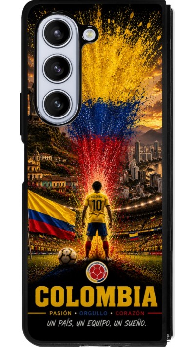 Samsung Galaxy Z Fold5 Case Hülle - Silikon schwarz Fussball Kolumbien splash 2026