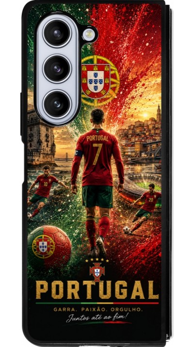 Samsung Galaxy Z Fold5 Case Hülle - Silikon schwarz Fussball Portugal splash 2026