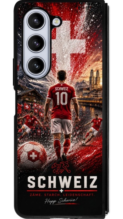 Samsung Galaxy Z Fold5 Case Hülle - Silikon schwarz Fussball Schweiz splash 2026