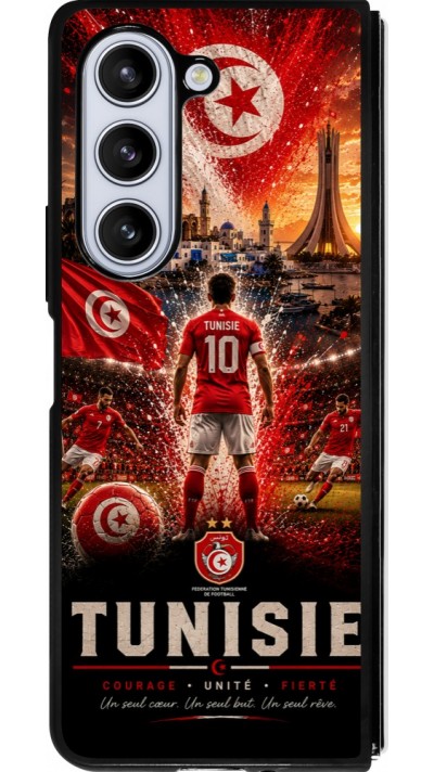 Samsung Galaxy Z Fold5 Case Hülle - Silikon schwarz Fussball Tunesien splash 2026