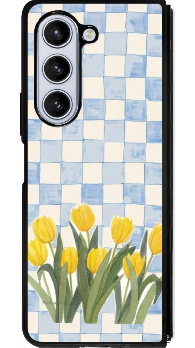 Samsung Galaxy Z Fold5 Case Hülle - Silikon schwarz Blue vichy tulips Spring 2026