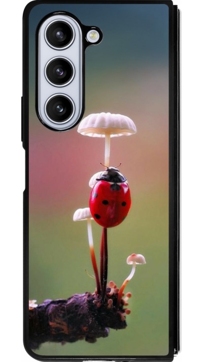 Samsung Galaxy Z Fold5 Case Hülle - Silikon schwarz Ladybird on a mushroom Spring 2026