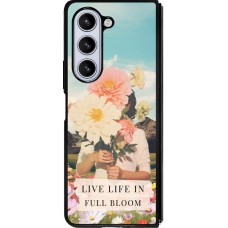 Coque Samsung Galaxy Z Fold5 - Silicone rigide noir Live life in full moon Spring 2026