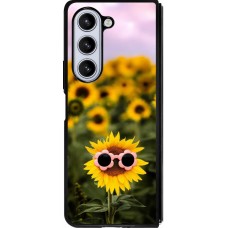 Coque Samsung Galaxy Z Fold5 - Silicone rigide noir Sunflower with glasses Spring 2026