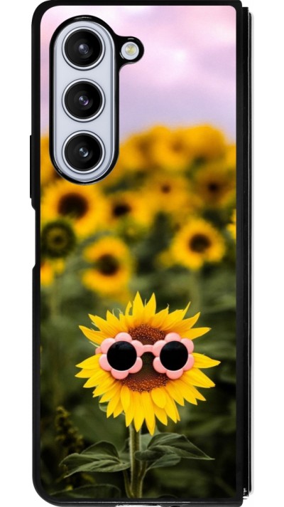 Samsung Galaxy Z Fold5 Case Hülle - Silikon schwarz Sunflower with glasses Spring 2026