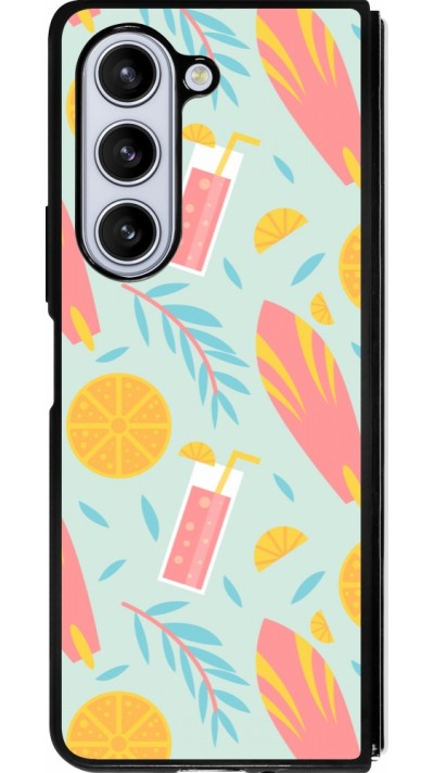 Samsung Galaxy Z Fold5 Case Hülle - Silikon schwarz Summer 2025 Pattern citron