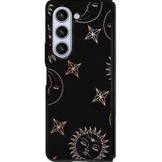 Coque Samsung Galaxy Z Fold5 - Silicone rigide noir Suns and Moons