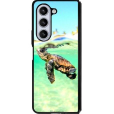 Coque Samsung Galaxy Z Fold5 - Silicone rigide noir Turtle Underwater