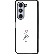 Samsung Galaxy Z Fold5 Case Hülle - Silikon schwarz Valentine 2024 heart by Millennials