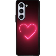 Samsung Galaxy Z Fold5 Case Hülle - Silikon schwarz Valentine 2023 single neon heart