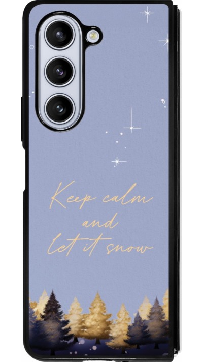 Coque Samsung Galaxy Z Fold5 - Silicone rigide noir Winter 25 Winter illustration of trees