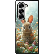 Coque Samsung Galaxy Z Fold6 - Silicone rigide noir Easter 2026 Rabbit in the garden