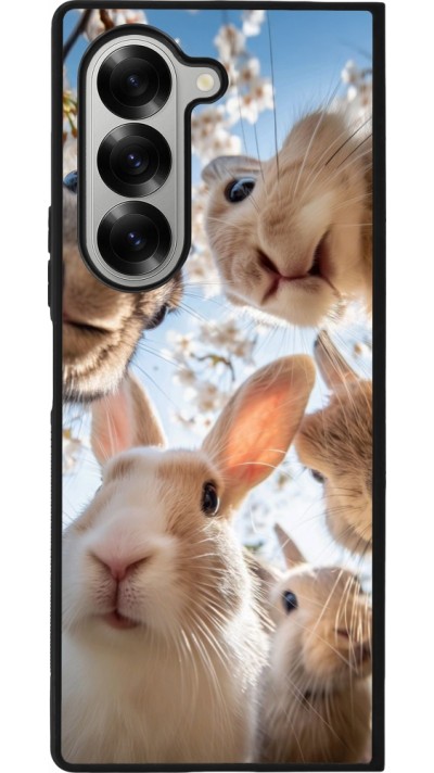 Coque Samsung Galaxy Z Fold6 - Silicone rigide noir Easter 2026 Rabbits