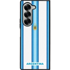 Coque Samsung Galaxy Z Fold6 - Silicone rigide noir Maillot de football Argentine 2026 personnalisable