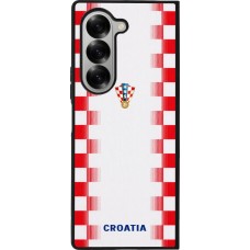 Samsung Galaxy Z Fold6 Case Hülle - Silikon schwarz Kroatien 2026 personalisierbares Fussballtrikot