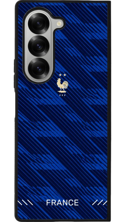 Coque Samsung Galaxy Z Fold6 - Silicone rigide noir Maillot de football France 2026 personnalisable