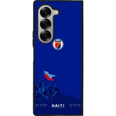 Coque Samsung Galaxy Z Fold6 - Silicone rigide noir Maillot de football Haiti 2026 personnalisable