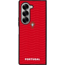 Coque Samsung Galaxy Z Fold6 - Silicone rigide noir Maillot de football Portugal 2026 personnalisable