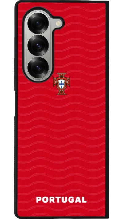 Coque Samsung Galaxy Z Fold6 - Silicone rigide noir Maillot de football Portugal 2026 personnalisable