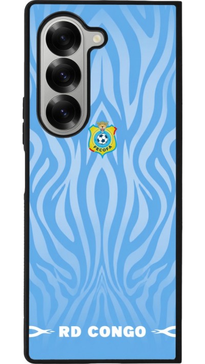 Coque Samsung Galaxy Z Fold6 - Silicone rigide noir Maillot de football RD Congo 2026 personnalisable