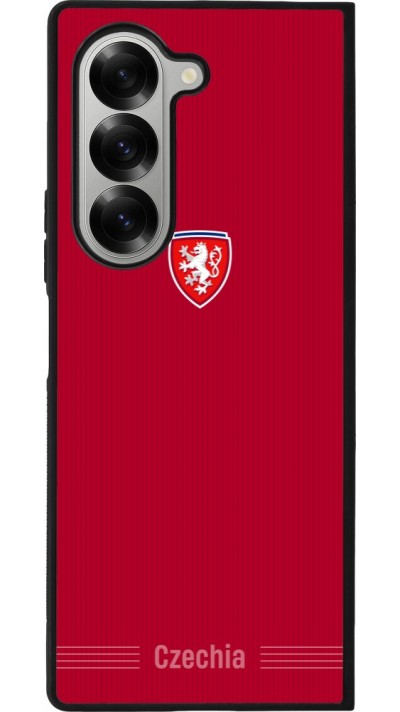 Coque Samsung Galaxy Z Fold6 - Silicone rigide noir Maillot de football Répuplique Tchèque 2026 personnalisable