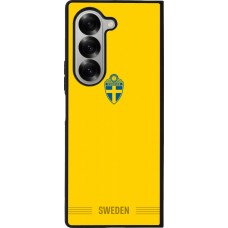 Coque Samsung Galaxy Z Fold6 - Silicone rigide noir Maillot de football Suède 2026 personnalisable