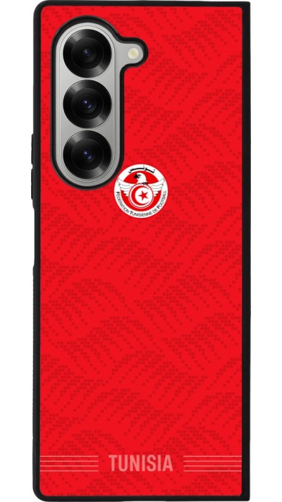 Coque Samsung Galaxy Z Fold6 - Silicone rigide noir Maillot de football Tunisie 2026 personnalisable
