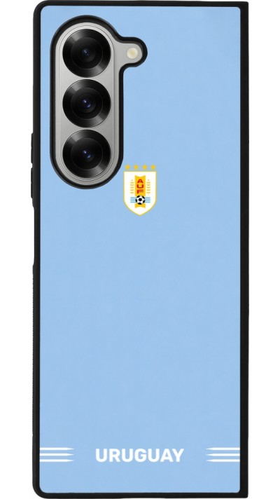 Coque Samsung Galaxy Z Fold6 - Silicone rigide noir Maillot de football Uruguay 2026 personnalisable