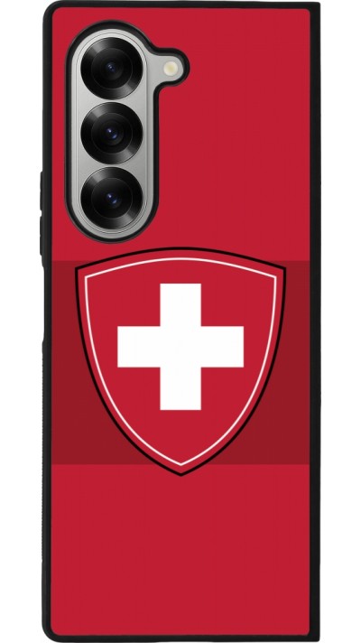 Coque Samsung Galaxy Z Fold6 - Silicone rigide noir Hockey World Championship Ecusson Suisse