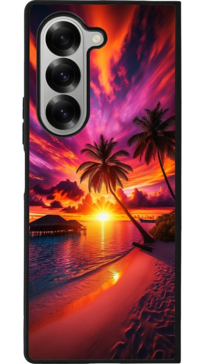 Coque Samsung Galaxy Z Fold6 - Silicone rigide noir Maldives Dusk Bliss