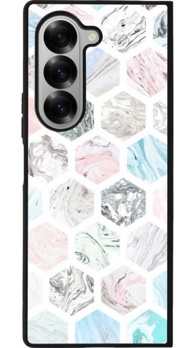 Coque Samsung Galaxy Z Fold6 - Silicone rigide noir Marble Everything