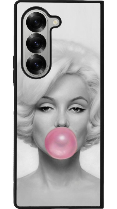 Coque Samsung Galaxy Z Fold6 - Silicone rigide noir Marilyn Bubble